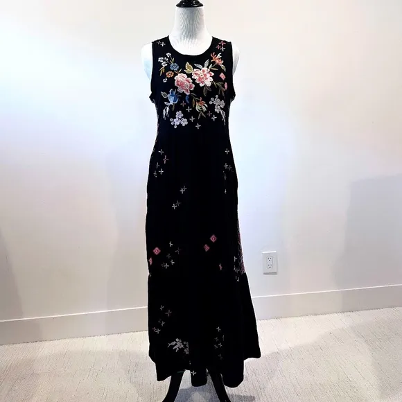 Johnny Was | Ceretti Floral Cotton Tank Dress | Black | S