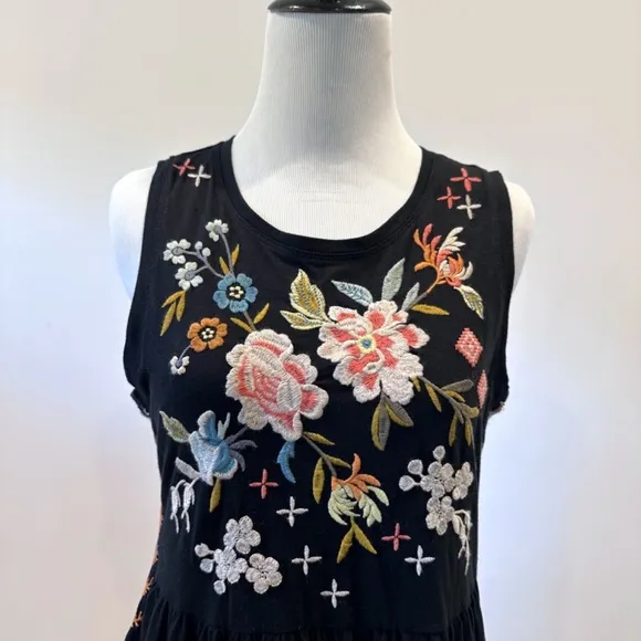 Johnny Was | Ceretti Floral Cotton Tank Dress | Black | S