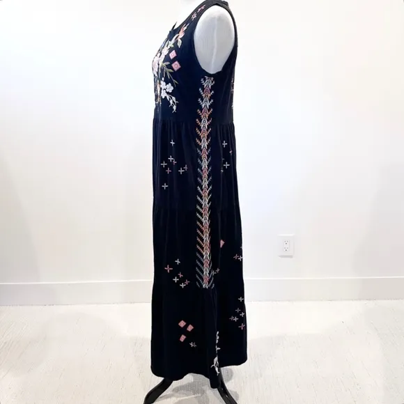 Johnny Was | Ceretti Floral Cotton Tank Dress | Black | S