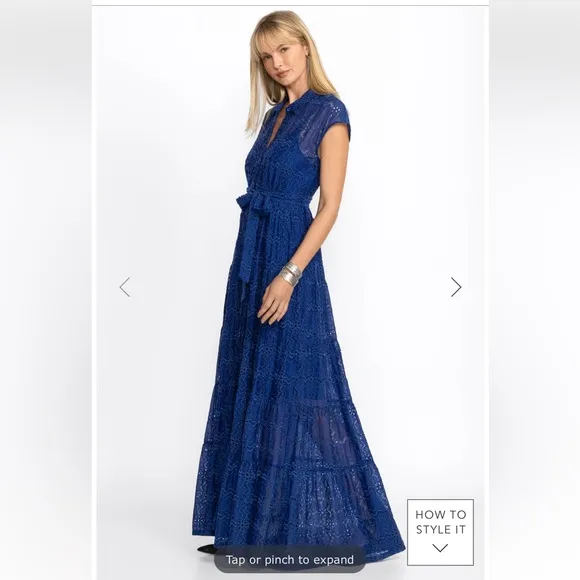Johnny Was 🔥 MARINA JOY SILK Embroidered MAXI DRESS