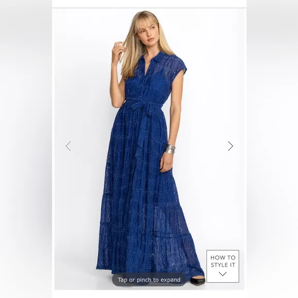 Johnny Was 🔥 MARINA JOY SILK Embroidered MAXI DRESS