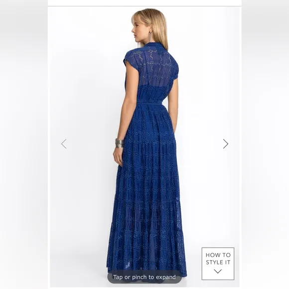 Johnny Was 🔥 MARINA JOY SILK Embroidered MAXI DRESS