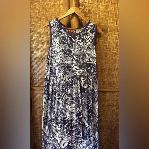 Johnny Was purple butterfly Carioca Easy Fit Tank Dress xl