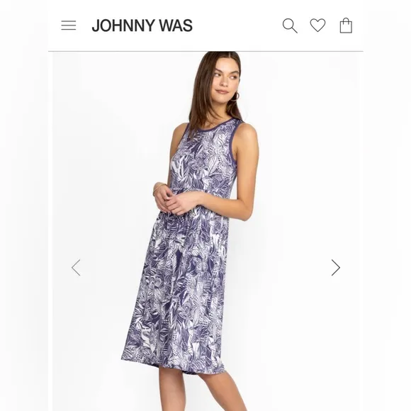 Johnny Was purple butterfly Carioca Easy Fit Tank Dress xl