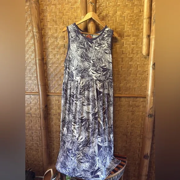Johnny Was purple butterfly Carioca Easy Fit Tank Dress xl
