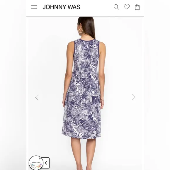 Johnny Was purple butterfly Carioca Easy Fit Tank Dress xl