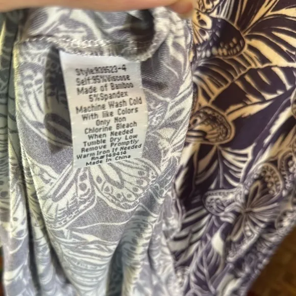 Johnny Was purple butterfly Carioca Easy Fit Tank Dress xl