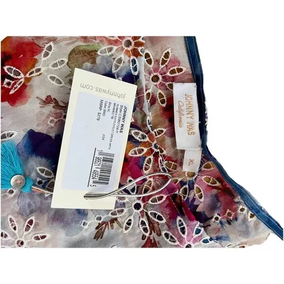 Johnny Was Summer Days Eyelet Dress cover up swim XL NWT