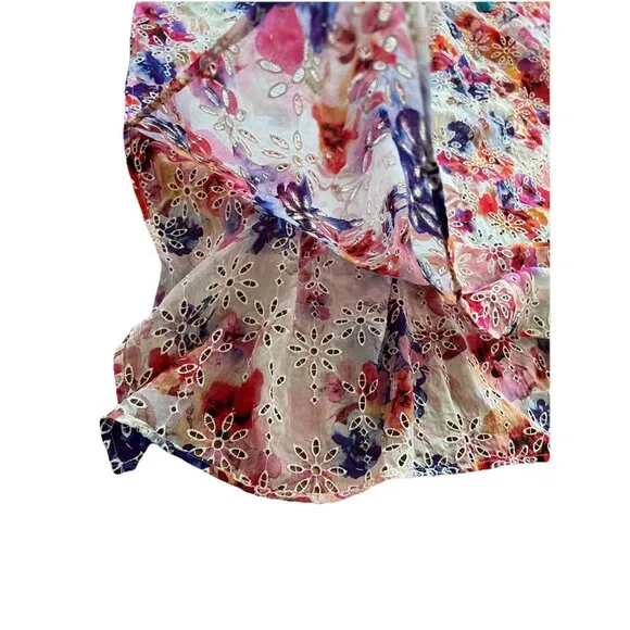 Johnny Was Summer Days Eyelet Dress cover up swim XL NWT