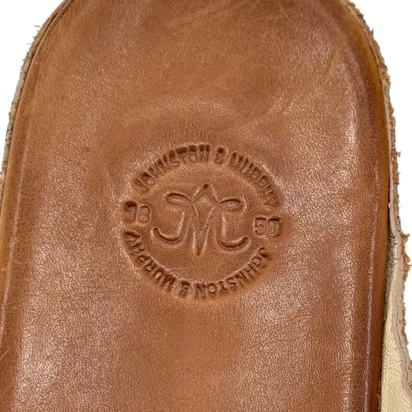 Johnston &amp; Murphy Sonya Gold Leather Sandals Slip On Open Toe COMFY | Size 9.5