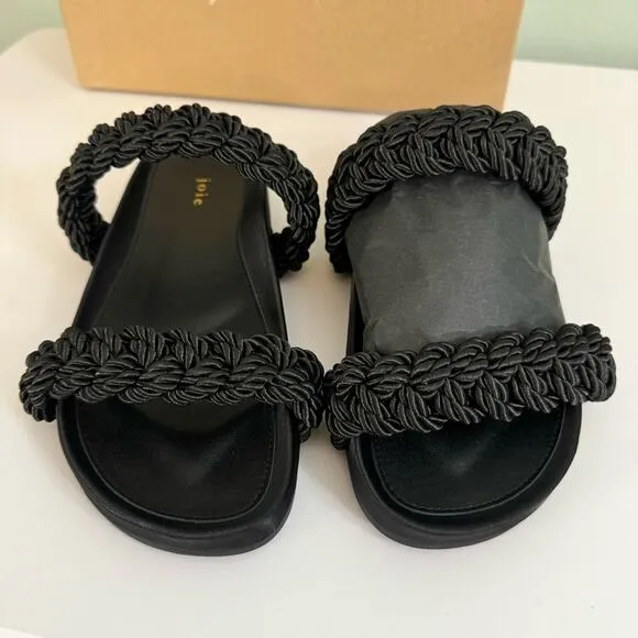 Joie Constance Women’s Black Corded Braided Slip In Summer Sandal Size 5.5 NIB