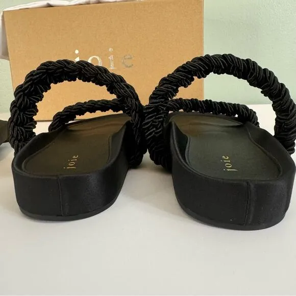 Joie Constance Women’s Black Corded Braided Slip In Summer Sandal Size 5.5 NIB