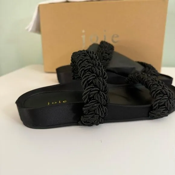 Joie Constance Women’s Black Corded Braided Slip In Summer Sandal Size 5.5 NIB