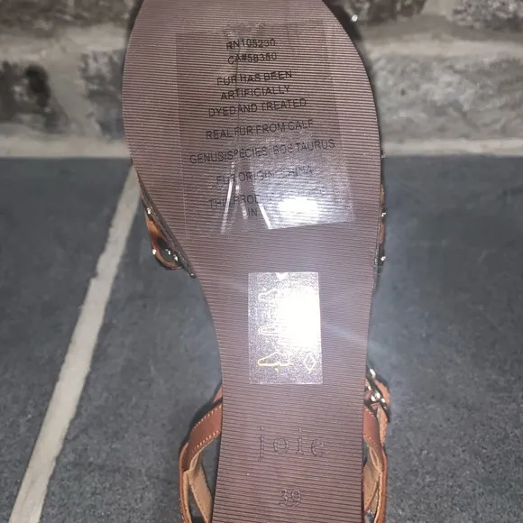 Joie Galla Wood Bottom Calf Hair Platform Sandal