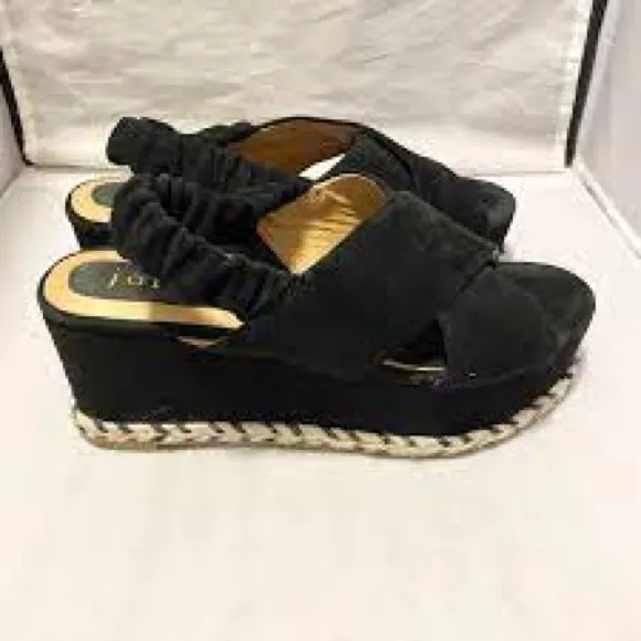 JOIE GARDEN LEATHER PLATFORM SANDALS BLACK NWT SZ EUR 41 US 10.5