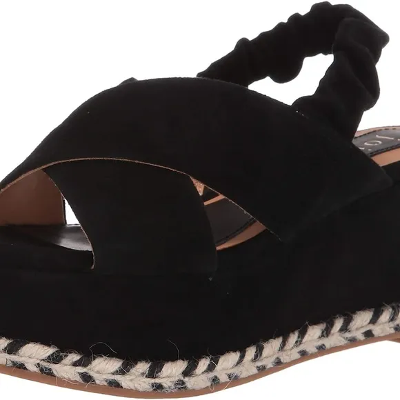 JOIE GARDEN LEATHER PLATFORM SANDALS BLACK NWT SZ EUR 41 US 10.5