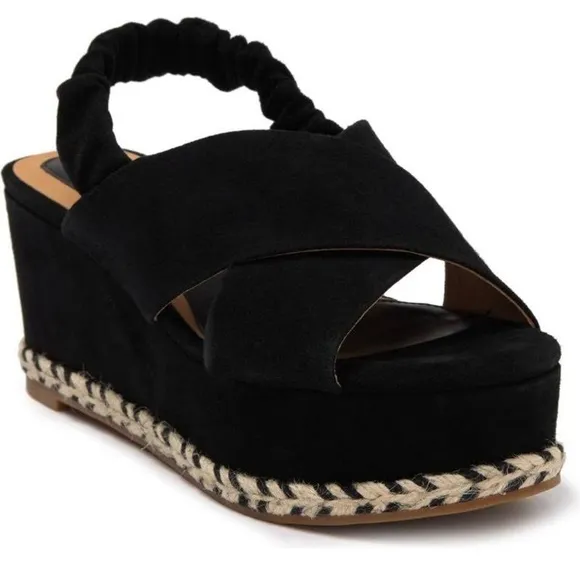 JOIE GARDEN LEATHER PLATFORM SANDALS BLACK NWT SZ EUR 41 US 10.5