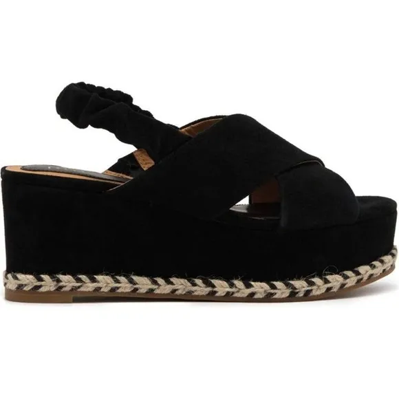 JOIE GARDEN LEATHER PLATFORM SANDALS BLACK NWT SZ EUR 41 US 10.5
