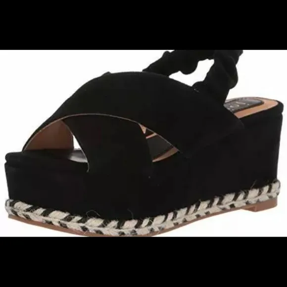 JOIE GARDEN LEATHER PLATFORM SANDALS BLACK NWT SZ EUR 41 US 10.5