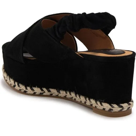JOIE GARDEN LEATHER PLATFORM SANDALS BLACK NWT SZ EUR 41 US 10.5