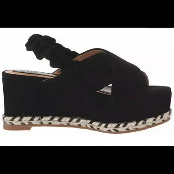 JOIE GARDEN LEATHER PLATFORM SANDALS BLACK NWT SZ EUR 41 US 10.5
