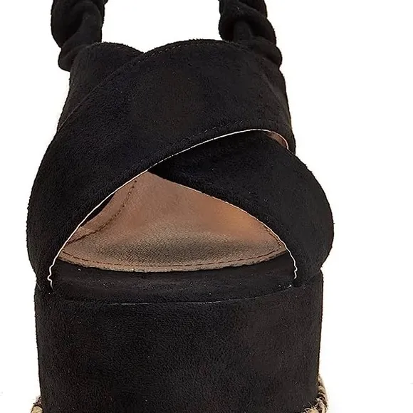 JOIE GARDEN LEATHER PLATFORM SANDALS BLACK NWT SZ EUR 41 US 10.5