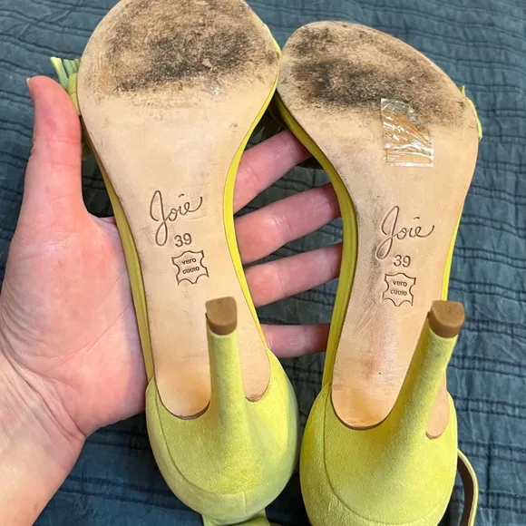 Joie Pippi Suede Sandals 39 Lime green Heels
