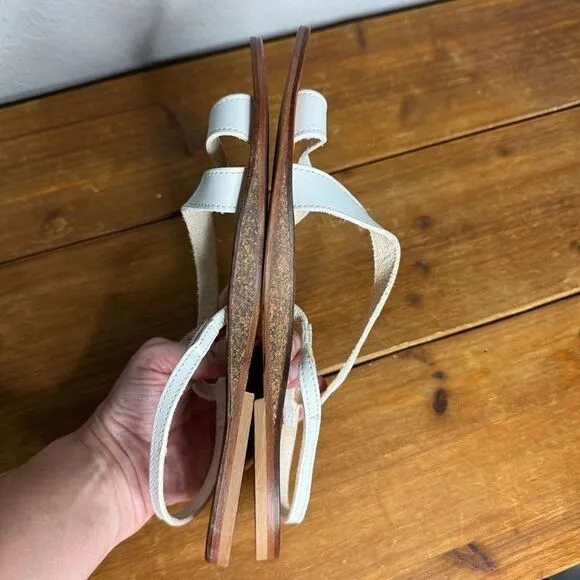 Joie white leather strappy slip on sandals size 38.5 nwot