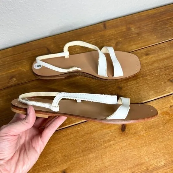 Joie white leather strappy slip on sandals size 38.5 nwot