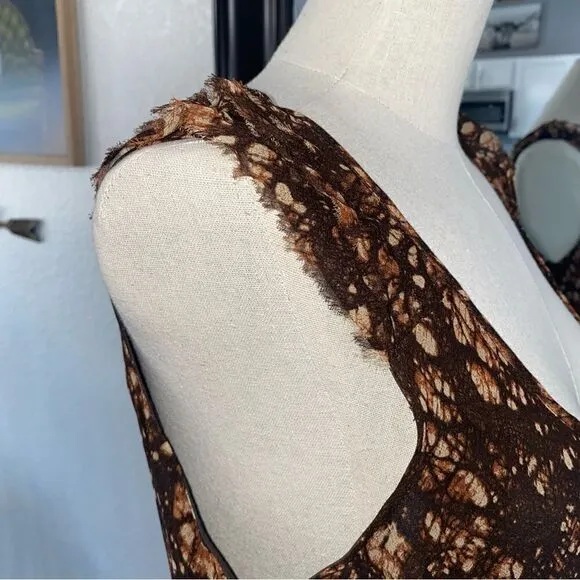 Jones New York Silk Butterfly Print Scoop Neck Sleeveless Maxi Dress Size 16 NWT