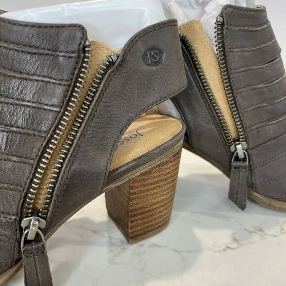 Josef Seibel Bonnie EU 37 US 6 - 6.5 Taupe Brown Leather Peep Toe Booties Sandal