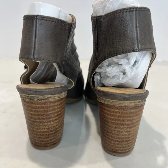 Josef Seibel Bonnie EU 37 US 6 - 6.5 Taupe Brown Leather Peep Toe Booties Sandal