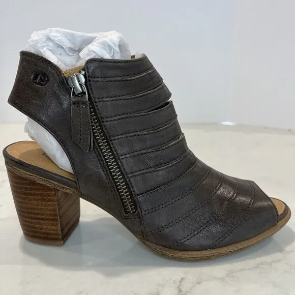 Josef Seibel Bonnie EU 37 US 6 - 6.5 Taupe Brown Leather Peep Toe Booties Sandal