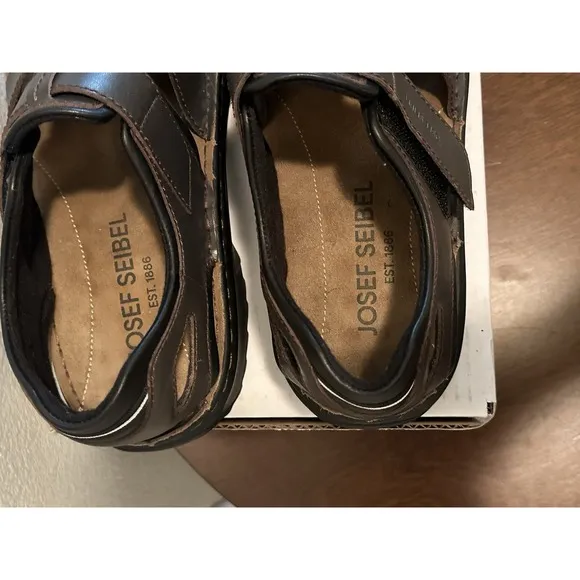 Josef Seibel Jeremy Men's Fisherman Dress Sandals Brown Leather Size 46 US 12