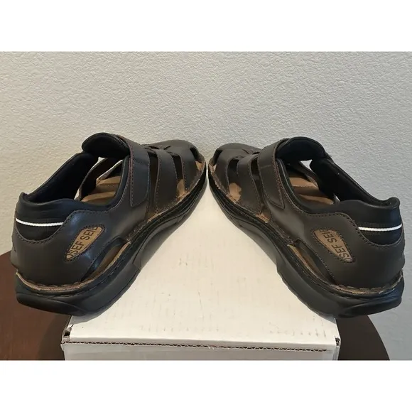 Josef Seibel Jeremy Men's Fisherman Dress Sandals Brown Leather Size 46 US 12