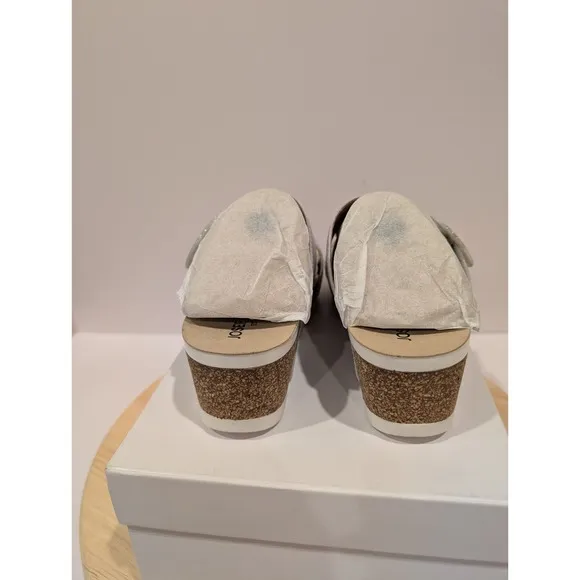 Josef Seibel Quinn 16 Wedge Sandals Strap Buckle Womens 6-6.5 EU 37 Ivory White