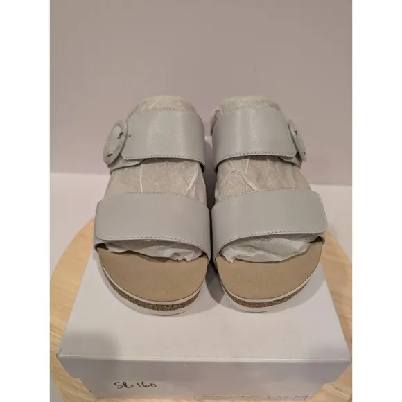 Josef Seibel Quinn 16 Wedge Sandals Strap Buckle Womens 6-6.5 EU 37 Ivory White