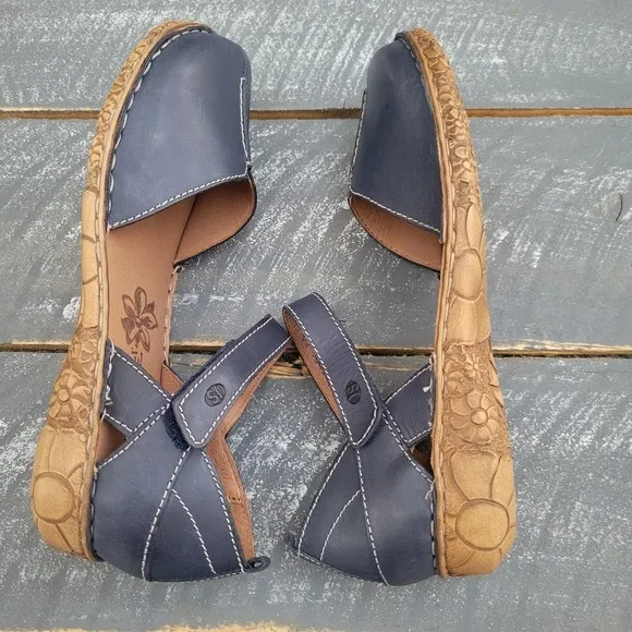 Josef Seibel Rosalie Size 38 Dark Blue Sandals Women's Size 7-7.5‎ Leather