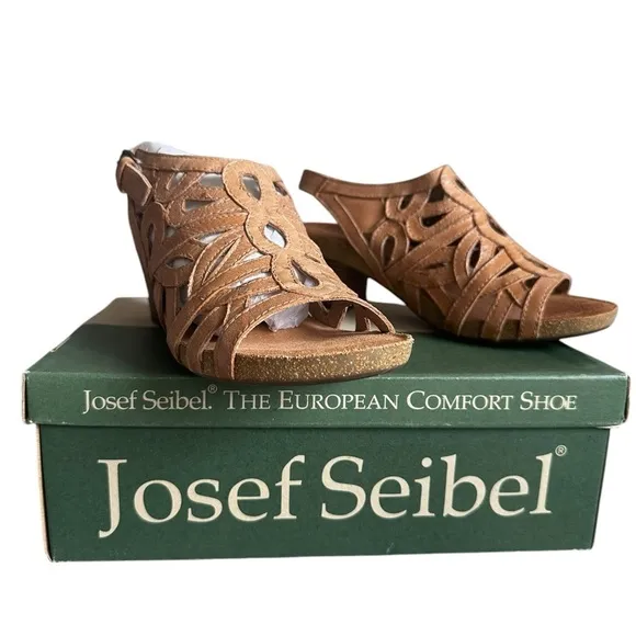 Josef Seibel RUTH Sandals Sz 37 (6.5) camel color