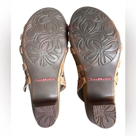 Josef Seibel RUTH Sandals Sz 37 (6.5) camel color