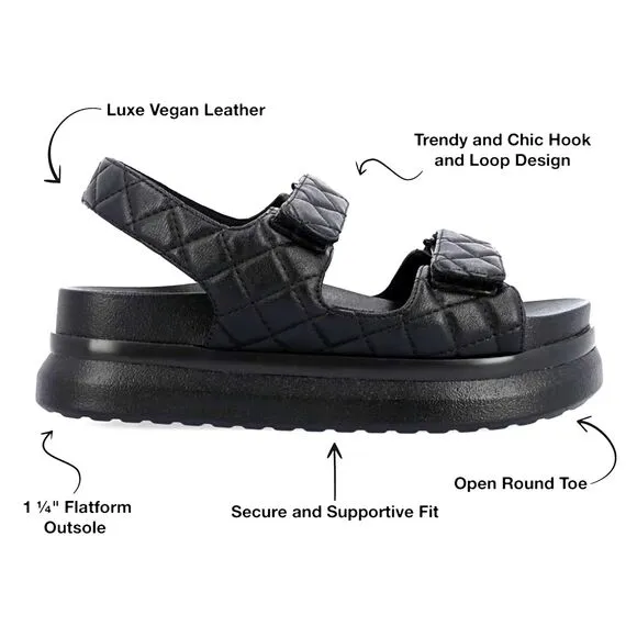 Journee Collection . Size: 7 . Womens Debby Hook and Loop Platform Sandals