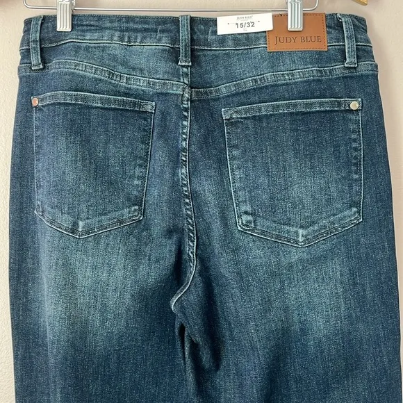 Judy Blue Jeans Hear Me Out Mid Rise Tummy Control Top Straight Leg 15/32
