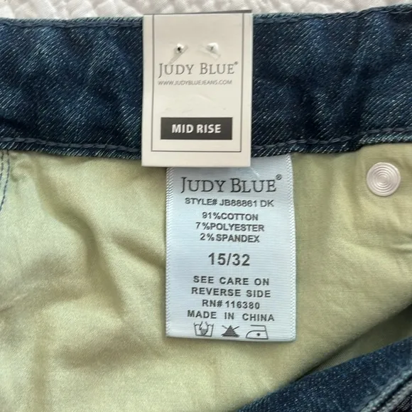 Judy Blue Jeans Hear Me Out Mid Rise Tummy Control Top Straight Leg 15/32