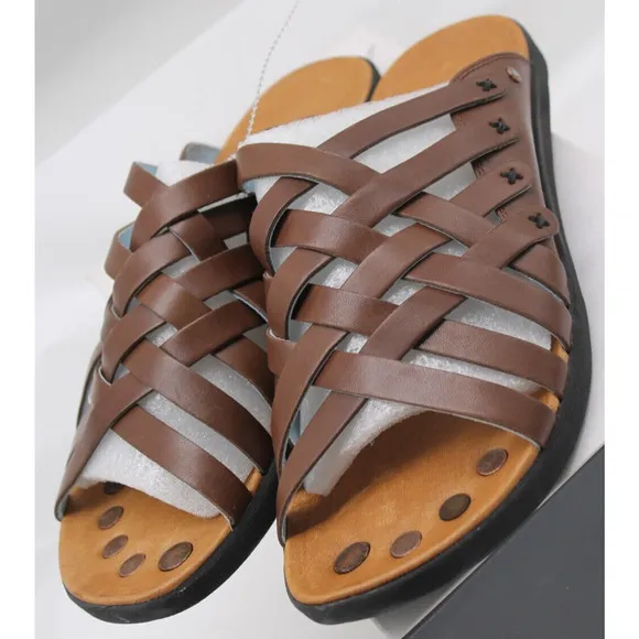 Juil sandals brown leather Kilimanjaro earthing grounding slide EU 46 mens US 13