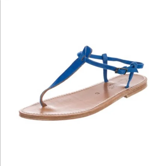 K. Jacques Picon Blue Suede Sandals