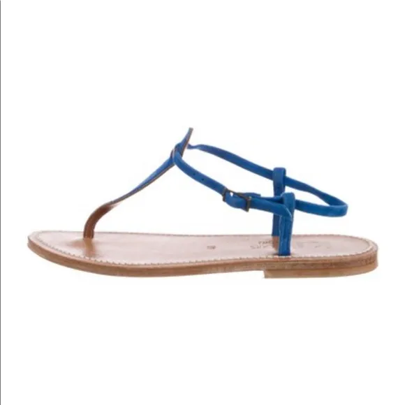 K. Jacques Picon Blue Suede Sandals