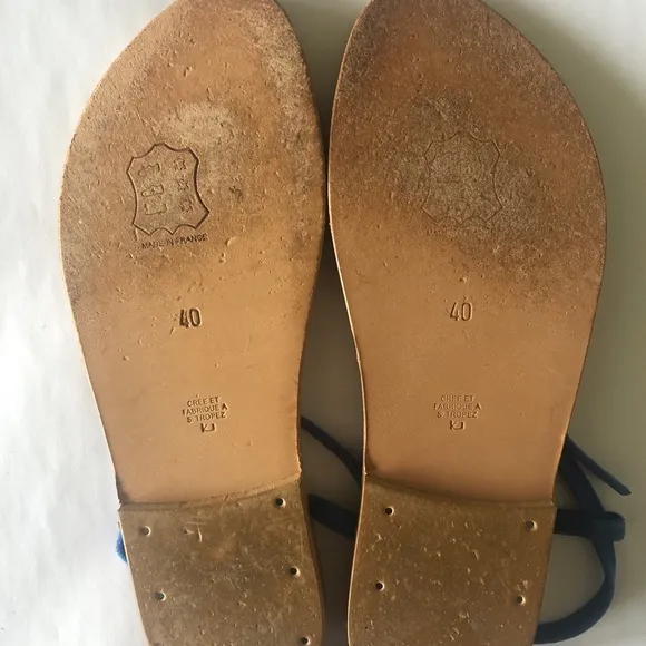 K. Jacques Picon Blue Suede Sandals