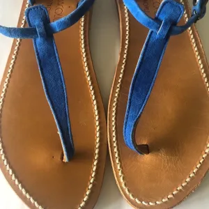 K. Jacques Picon Blue Suede Sandals