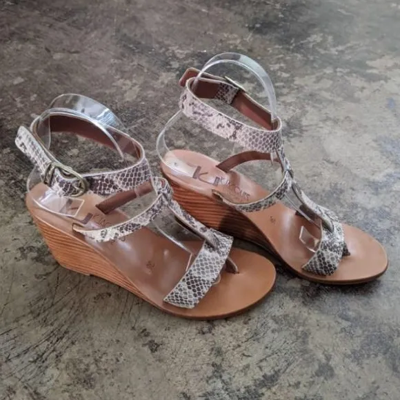 K. Jacques T-Strap Wedge Sandals - sz 36