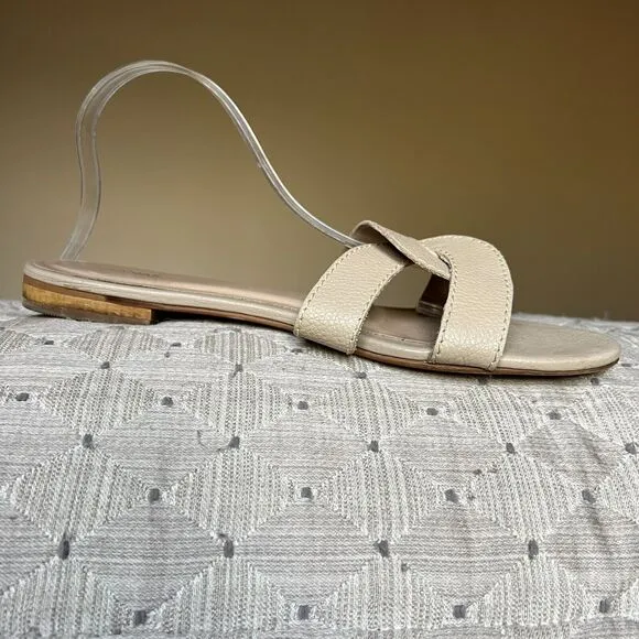 Kaanas Santorini Infinity Loop Nude Tan Leather Strappy Flat Sandals Women’s 11